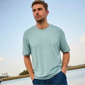 LAKE Men's Short Sleeve Bamboo Tee Color Aqua Size S